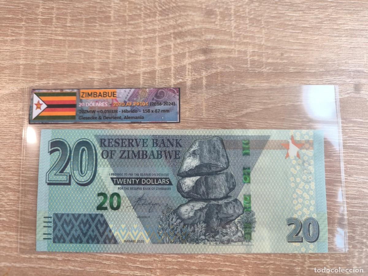 Billetes extranjeros: Billete 20 D&oacute;lares - Zimbabue 2020 - SC