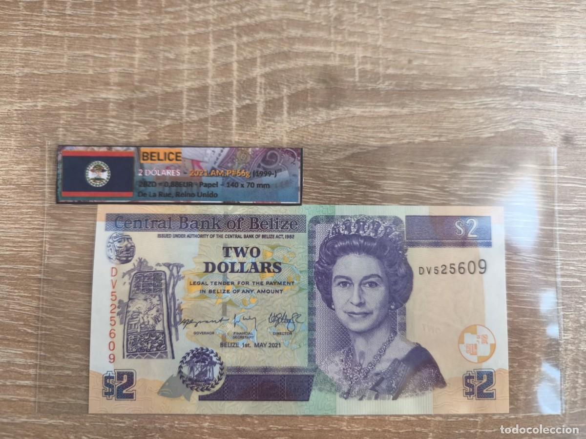 Billetes extranjeros: Billete 2 D&oacute;lares - Belice 2021 - SC