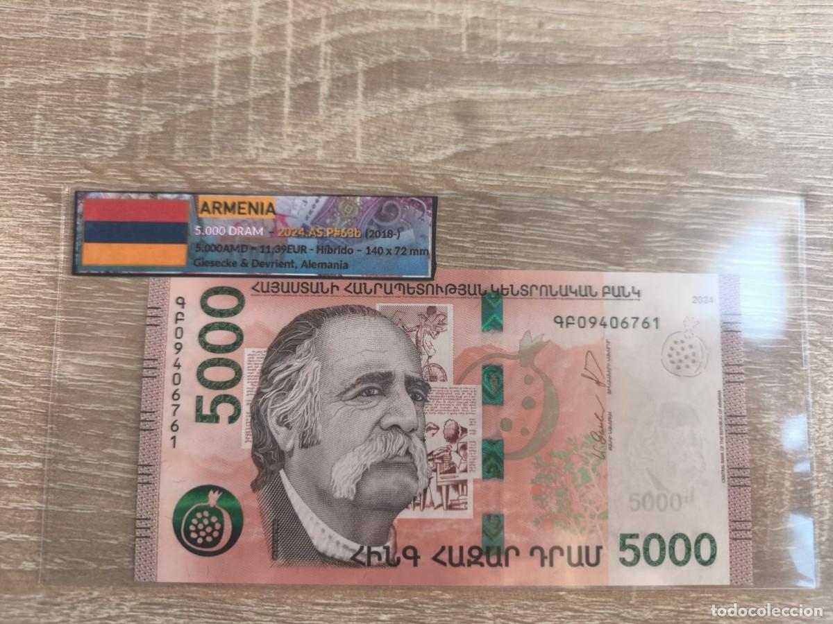 Billetes extranjeros: Billete 5000 Dram - Armenia 2024 - SC - Foto 1