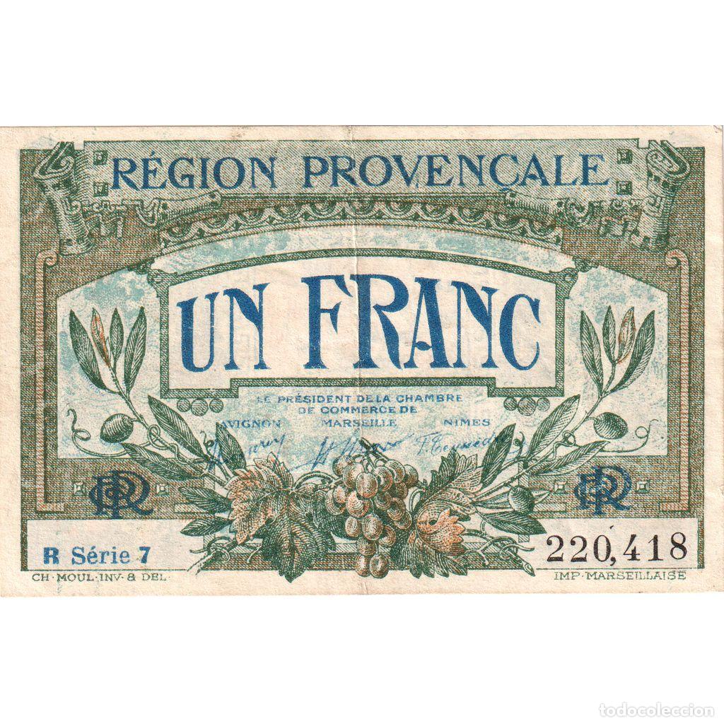Billetes extranjeros: [#1234300] Francia, Marseille, 1 Franc, Chambre de Commerce, MBC, Pirot:79-49