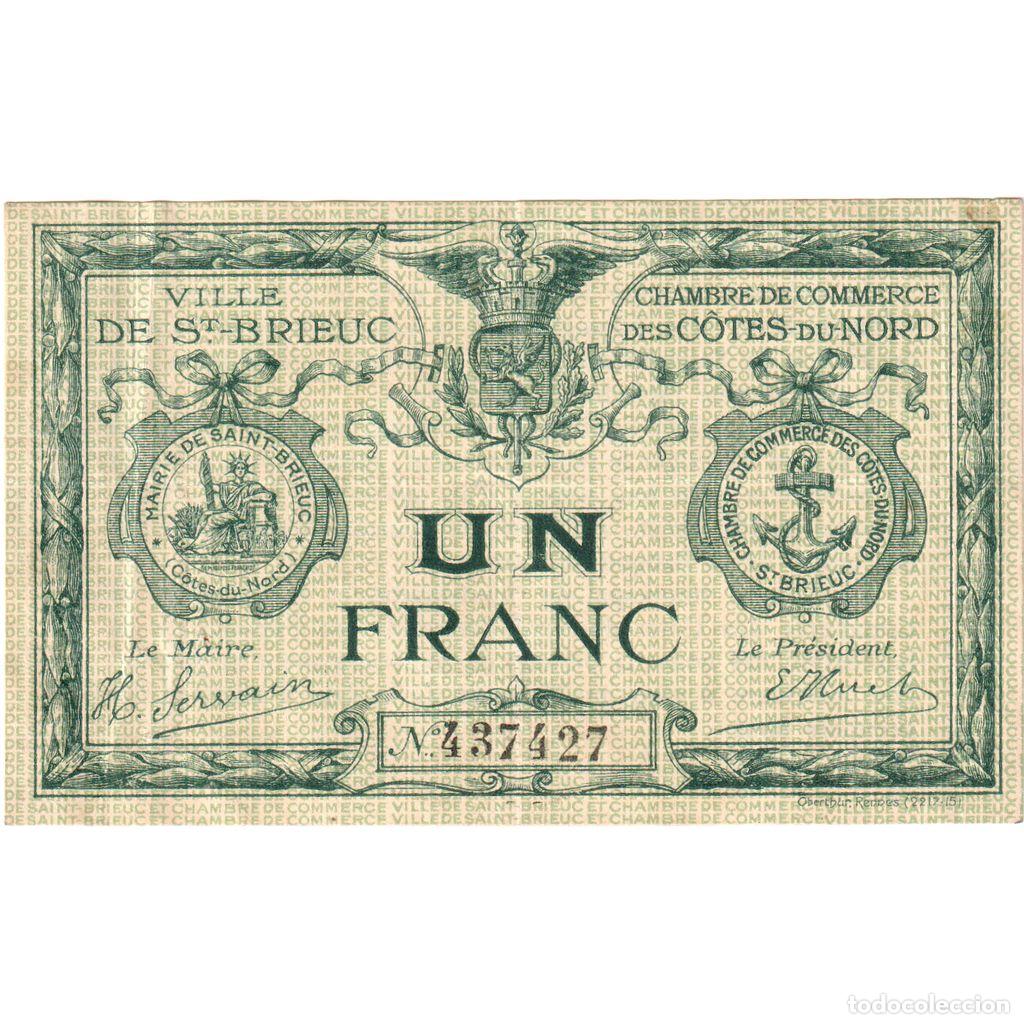 Billetes extranjeros: [#1234299] Francia, St Brieuc., 1 Franc, Chambre de Commerce, MBC, Pirot:111-6