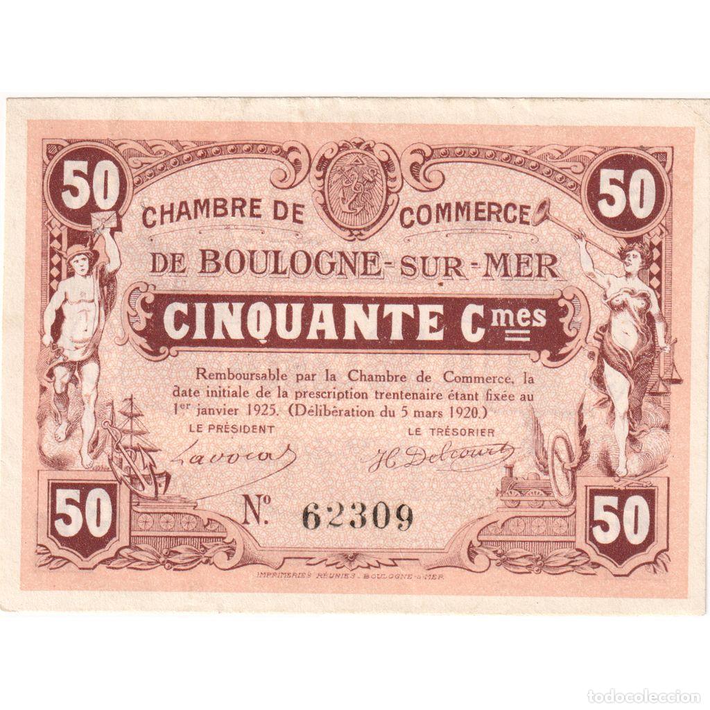 Billetes extranjeros: [#1234323] Francia, Boulogne/Mer, 50 Centimes, 1920-03-05, Chambre de Commerce, MBC