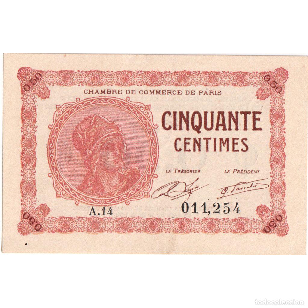 Billetes extranjeros: [#1234331] Francia, Paris, 50 Centimes, 1920-03-10, Chambre de Commerce, UNC, Pirot:97-10