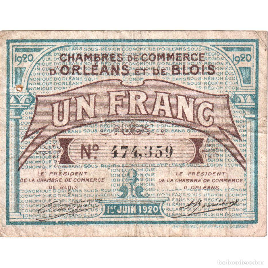 Billetes extranjeros: [#1234337] Francia, Orl&eacute;ans, 1 Franc, 1920-06-01, Chambre de Commerce, MBC