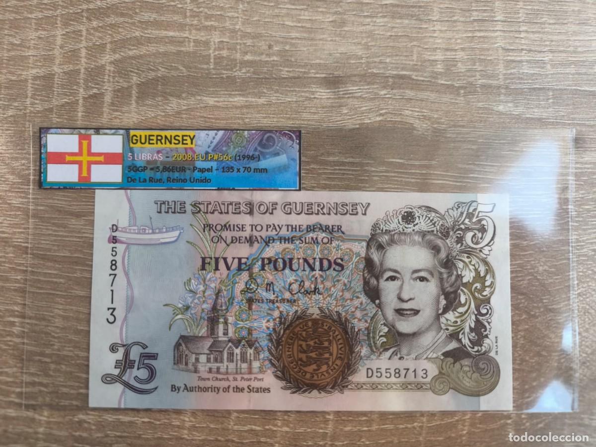 Billetes extranjeros: Billete 5 Libras - Guernsey 2008 - SC