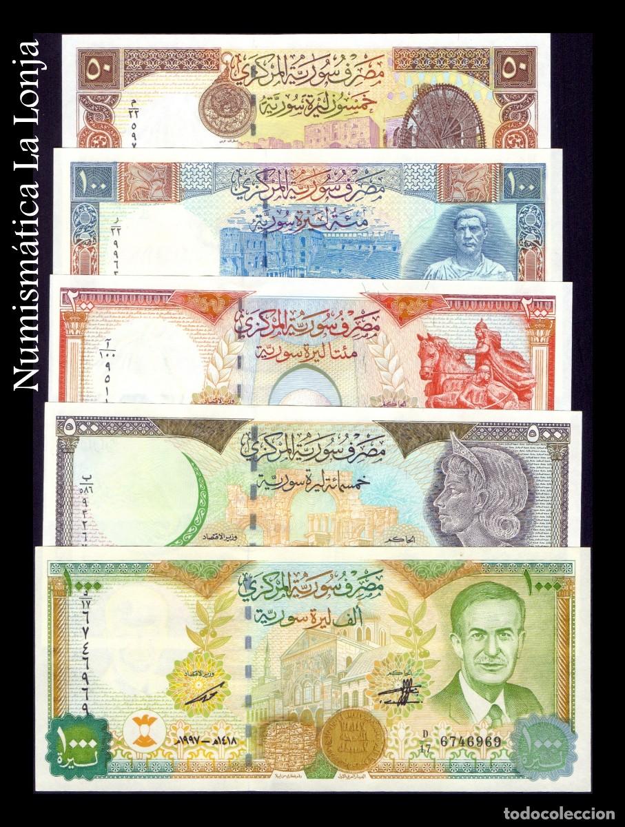 Billetes extranjeros: Siria Set 5 billetes 50-1000 Libras 1997-1998 Pick 107-111 Sc Unc