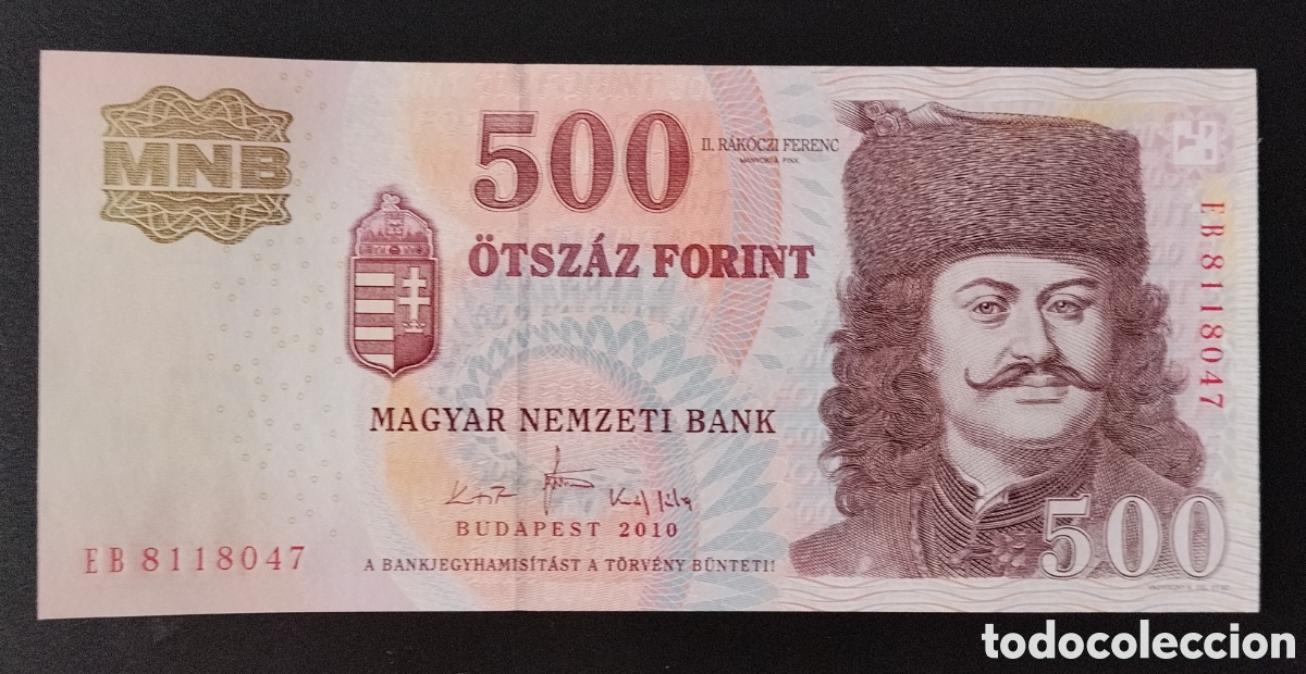 Billetes extranjeros: HUNGR&Iacute;A: 500 Forint 2010.SC/UNC.PK# 188g