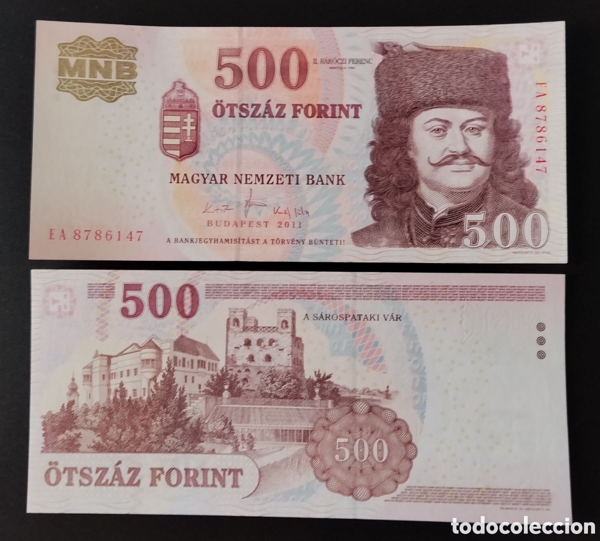 Billetes extranjeros: HUNGR&Iacute;A: 2011. 500 Forint SC/UNC. PK.# 196c