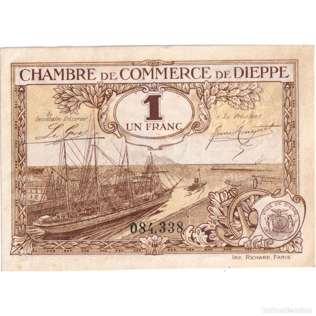 Billetes extranjeros: [#1234357] Francia, Dieppe, 1 Franc, 151,054, MBC, Pirot:52-24