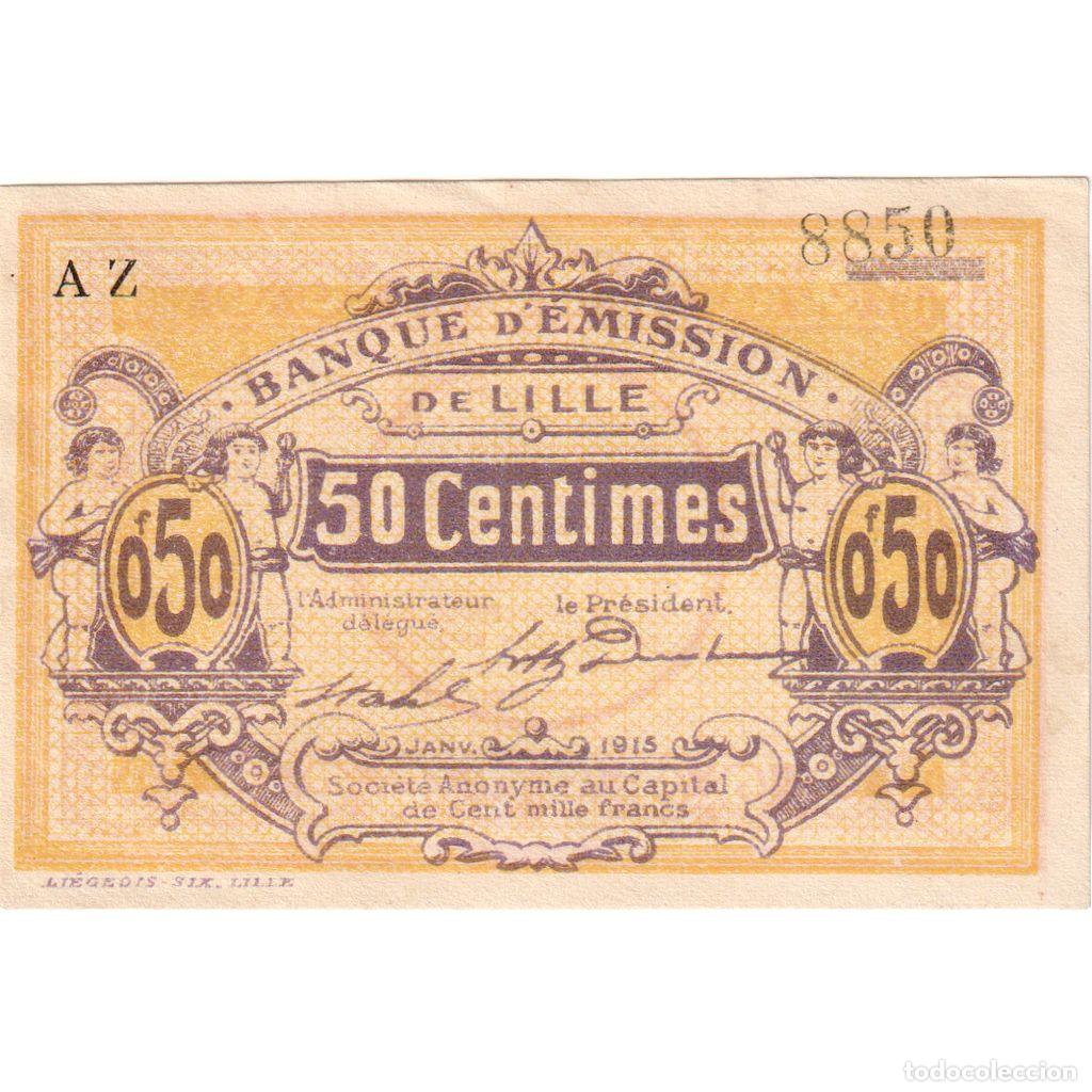 Billetes extranjeros: [#1234352] Francia, Lille, 50 Centimes, C 317, MBC+, Pirot:59-1594