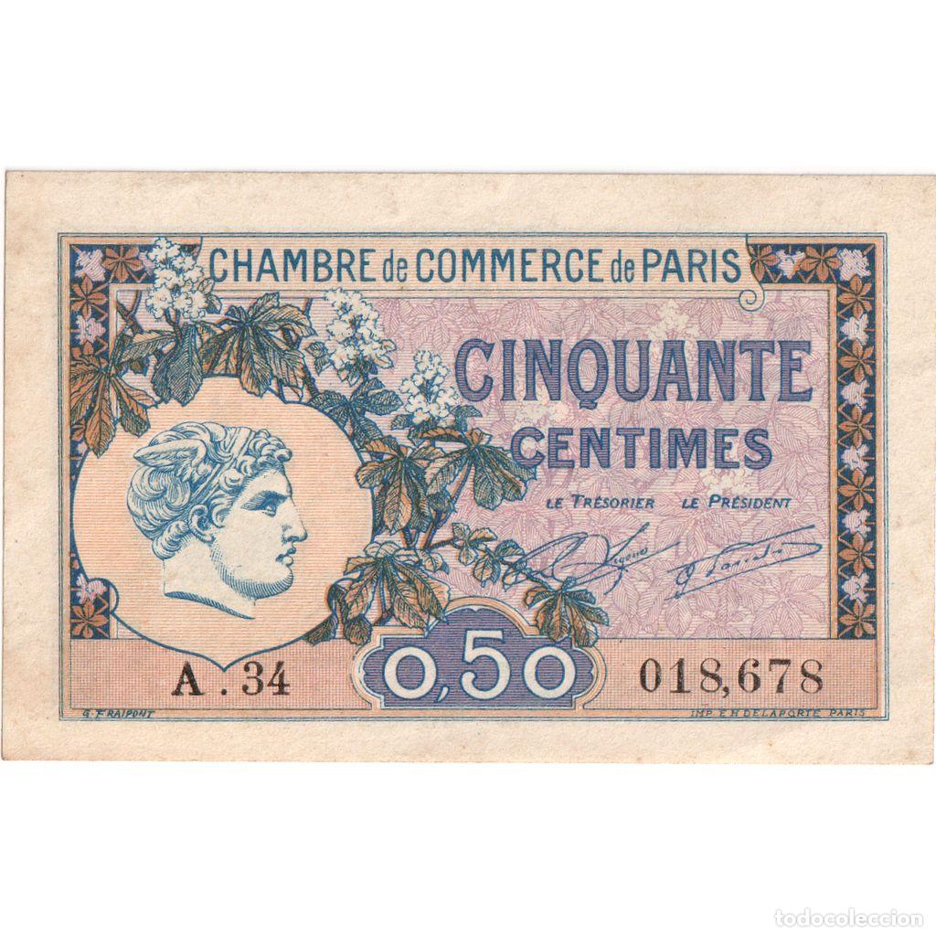 Billetes extranjeros: [#1234364] Francia, Paris, 50 Centimes, 1920-03-10, MBC+, Pirot:97-31