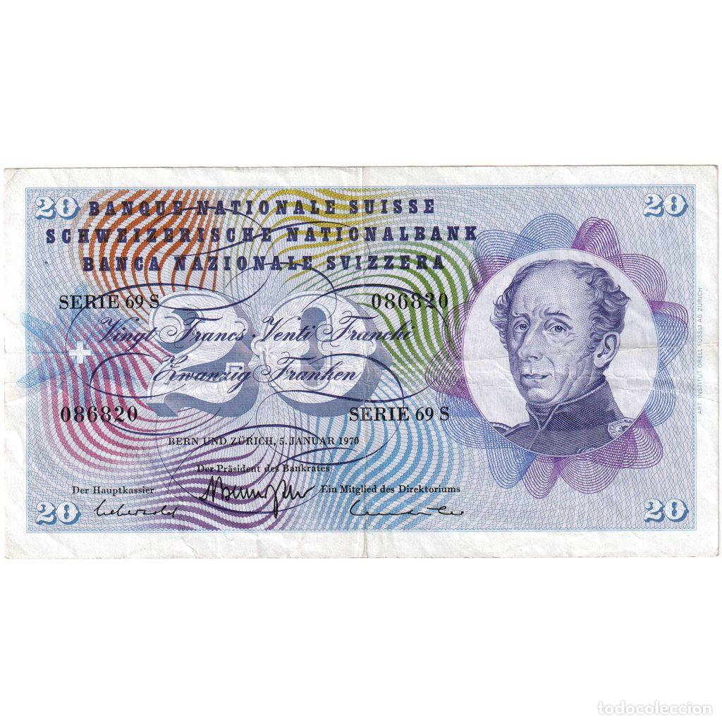 Billetes extranjeros: [#1234378] Billete, 20 Franken, 1972, Suiza, 1972-01-24, MBC