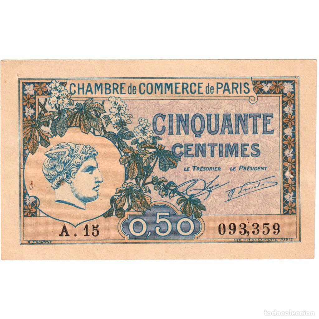 Billetes extranjeros: [#1234366] Francia, Paris, 50 Centimes, 1920-03-10, EBC, Pirot:97-31