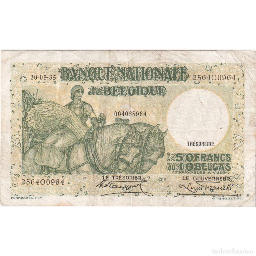 Billetes extranjeros: [#1234371] B&eacute;lgica, 50 Francs-10 Belgas, BC+