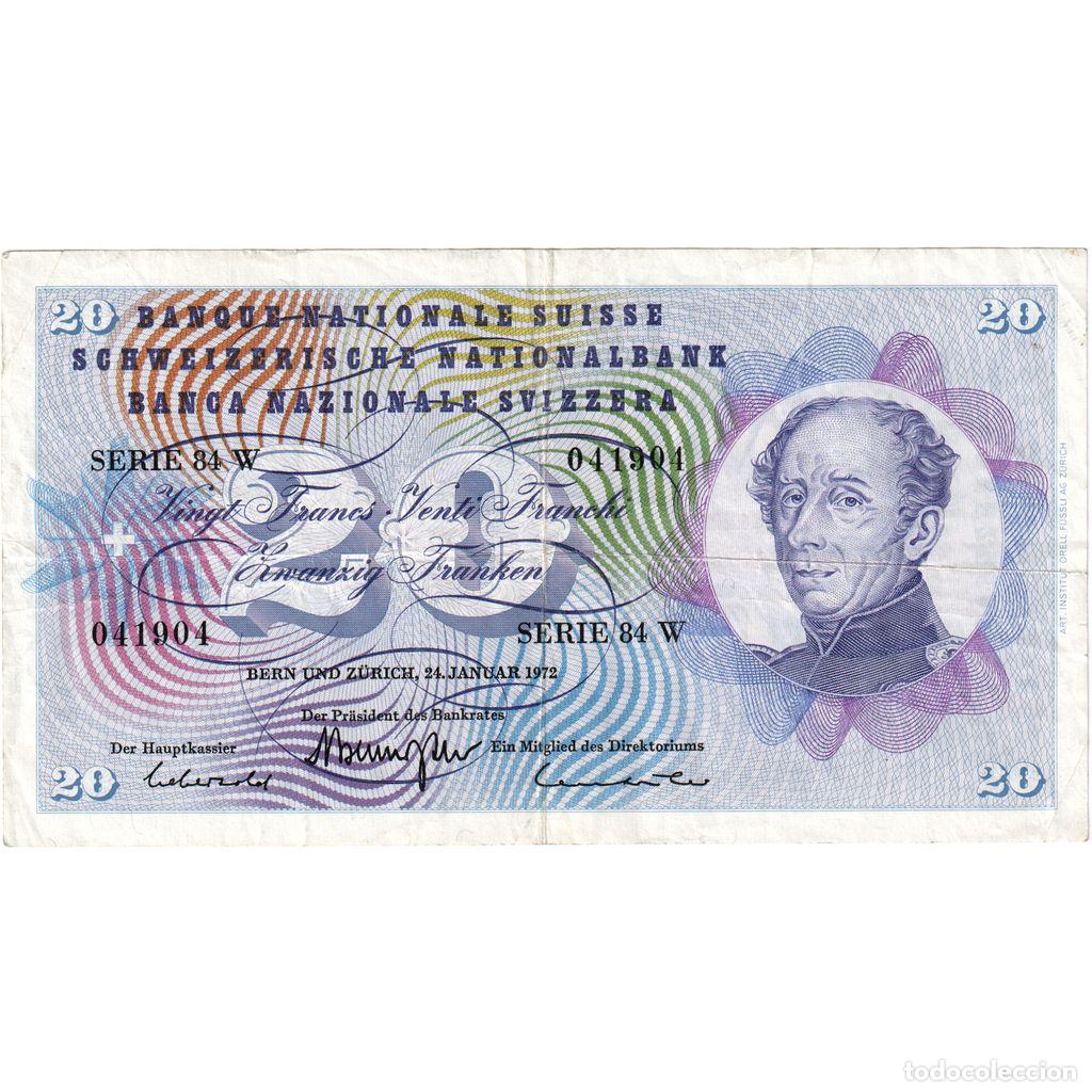 Billetes extranjeros: [#1234377] Billete, 20 Franken, 1972, Suiza, 1972-01-24, MBC