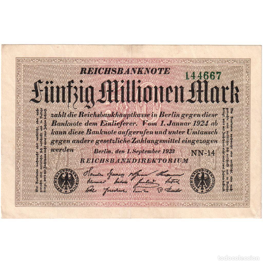 Billetes extranjeros: [#1234407] Alemania, 50 Millionen Mark, MBC