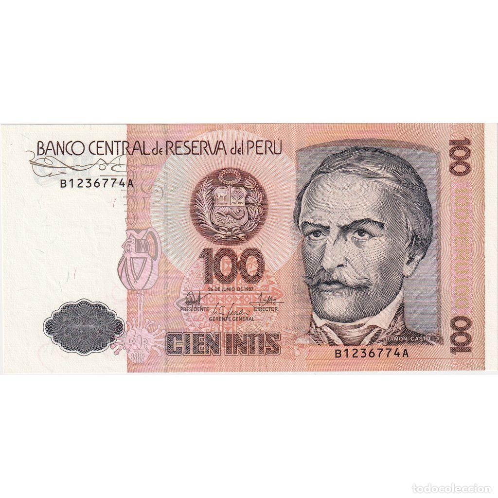 Billetes extranjeros: [#1234450] Billete, 100 Intis, Per&uacute;, KM:133, 1987-06-26, UNC