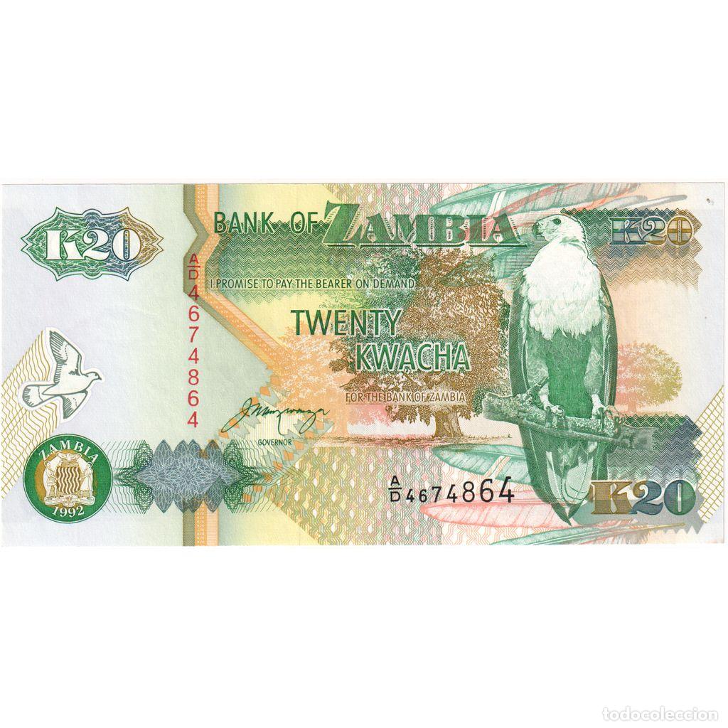 Billetes extranjeros: [#1234454] Billete, 20 Kwacha, 1992-1996, Zambia, KM:36b, 1992, UNC