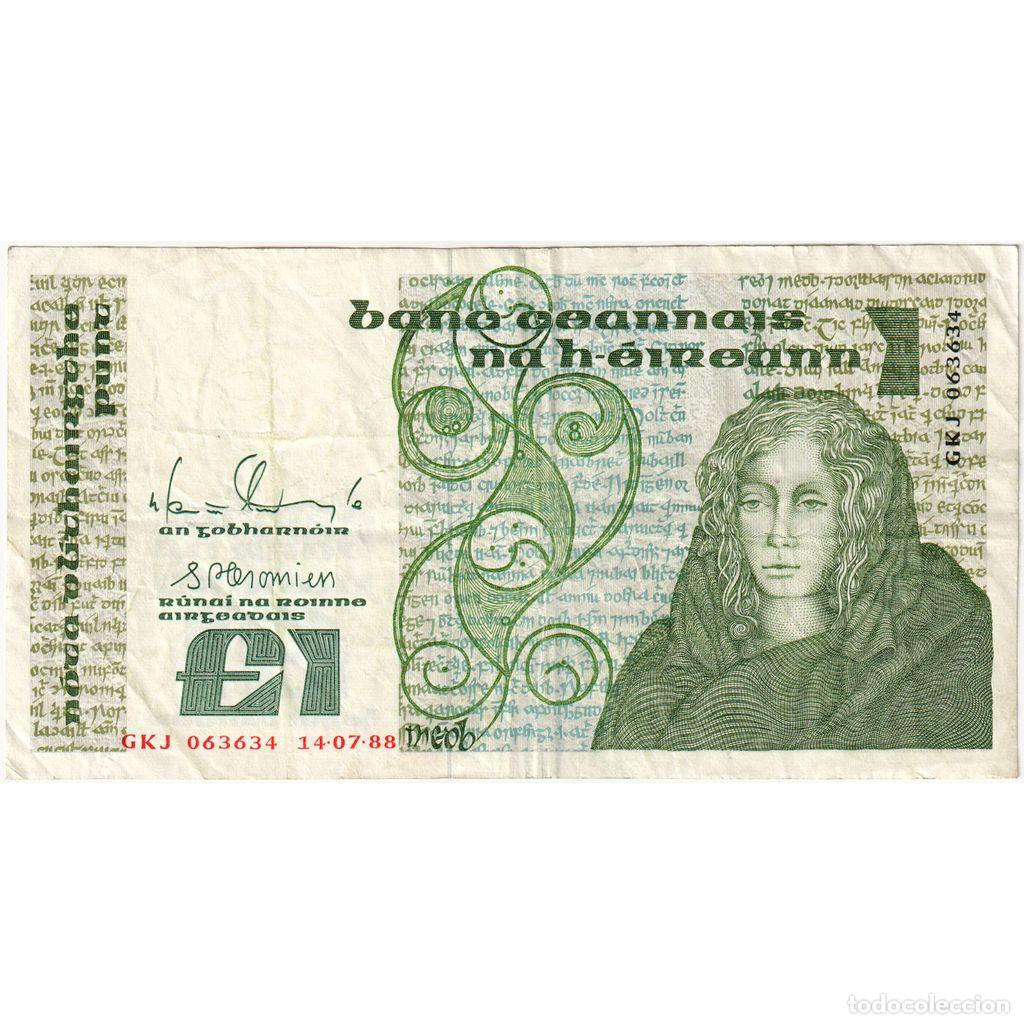 Billetes extranjeros: [#1234546] REP&Uacute;BLICA DE IRLANDA, 1 Pound, 1988-07-14, MBC