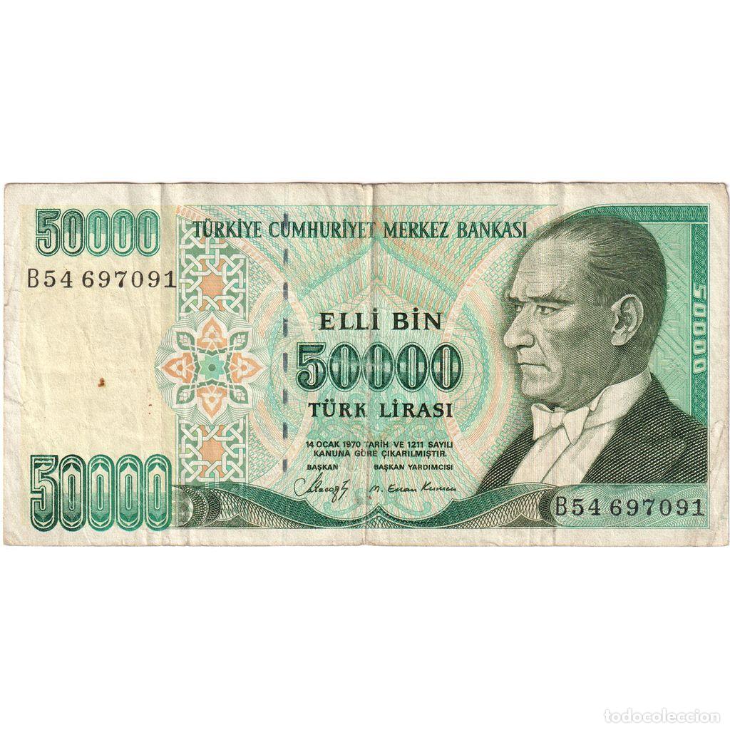 Billetes extranjeros: [#1234552] Turqu&iacute;a, 50,000 Lira, MBC