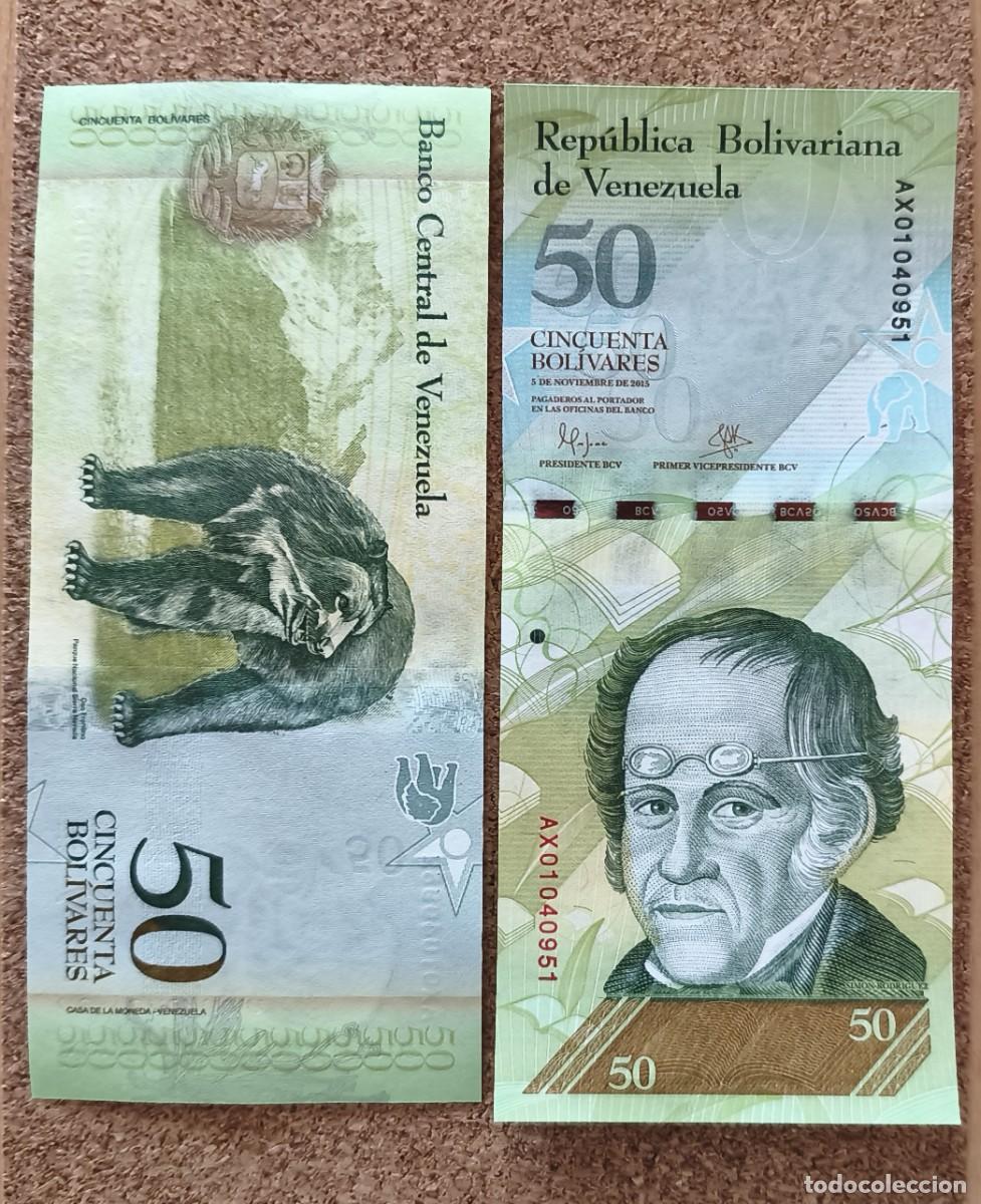 Billetes extranjeros: Lote 25 Billetes Venezuela 50 Bolivares 2015 P-92k UNC