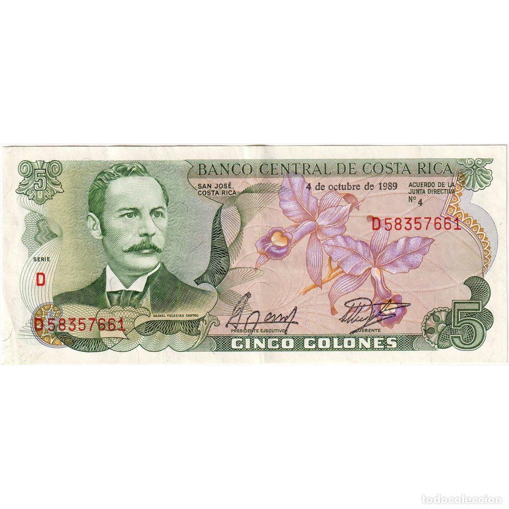 Billetes extranjeros: [#1234559] Costa Rica, 5 Colones, 1989-10-04, SC