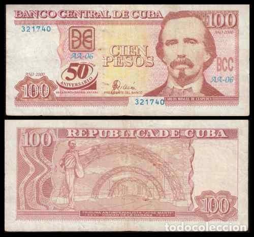 Billetes extranjeros: Cuba 100 Pesos 2000 Pick 120