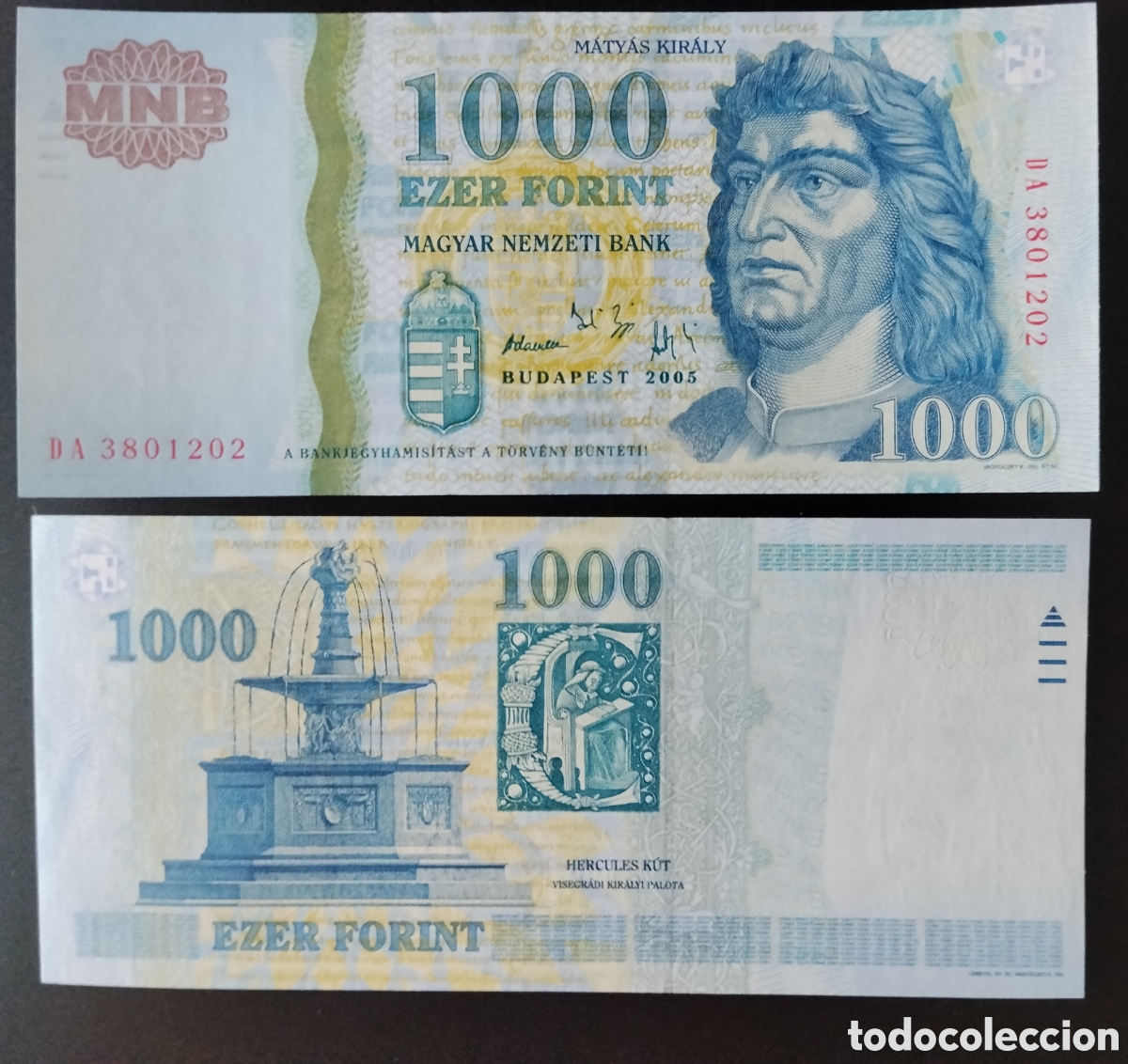 Billetes extranjeros: HUNGR&Iacute;A : 2005. 1000 forint SC.UNC.PK.# 195a