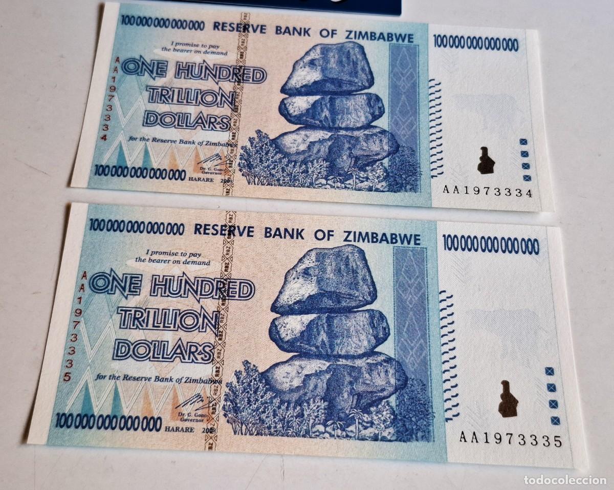 Billetes extranjeros: DOS BILLETES DE ZIMBABWE UNC - Foto 5