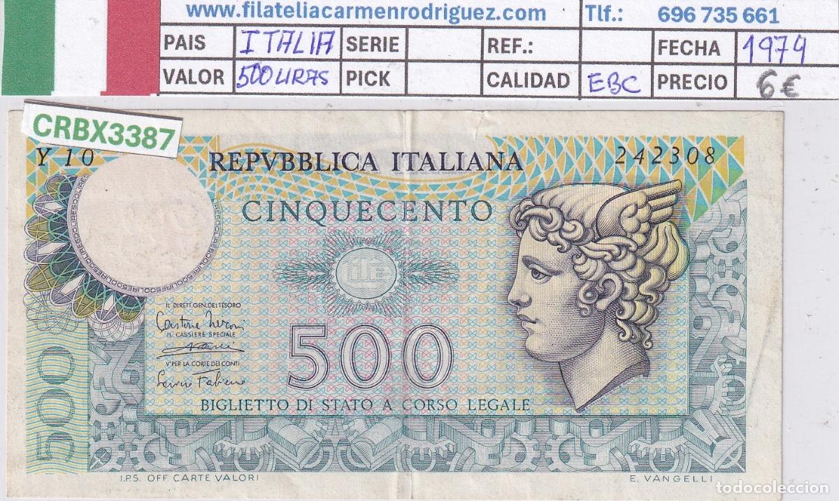 Billetes extranjeros: CRBX3387 BILLETE ITALIA 500 LIRAS 1974 EBC