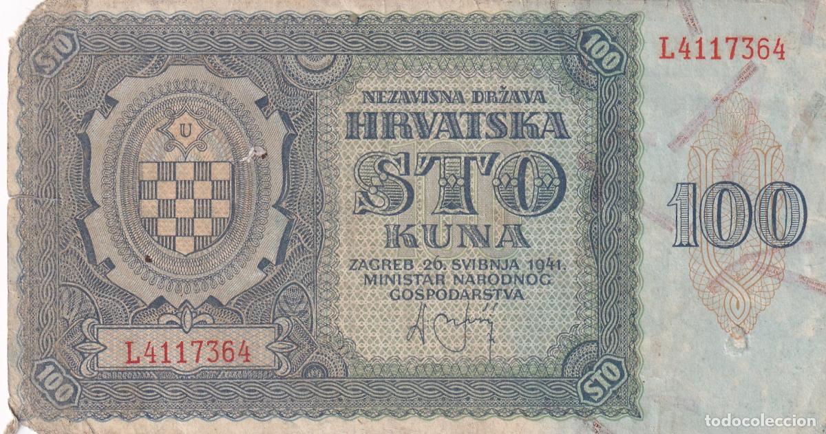 Billetes extranjeros: CRBX1358 BILLETE CROACIA 100 KUNA 1941 USADO