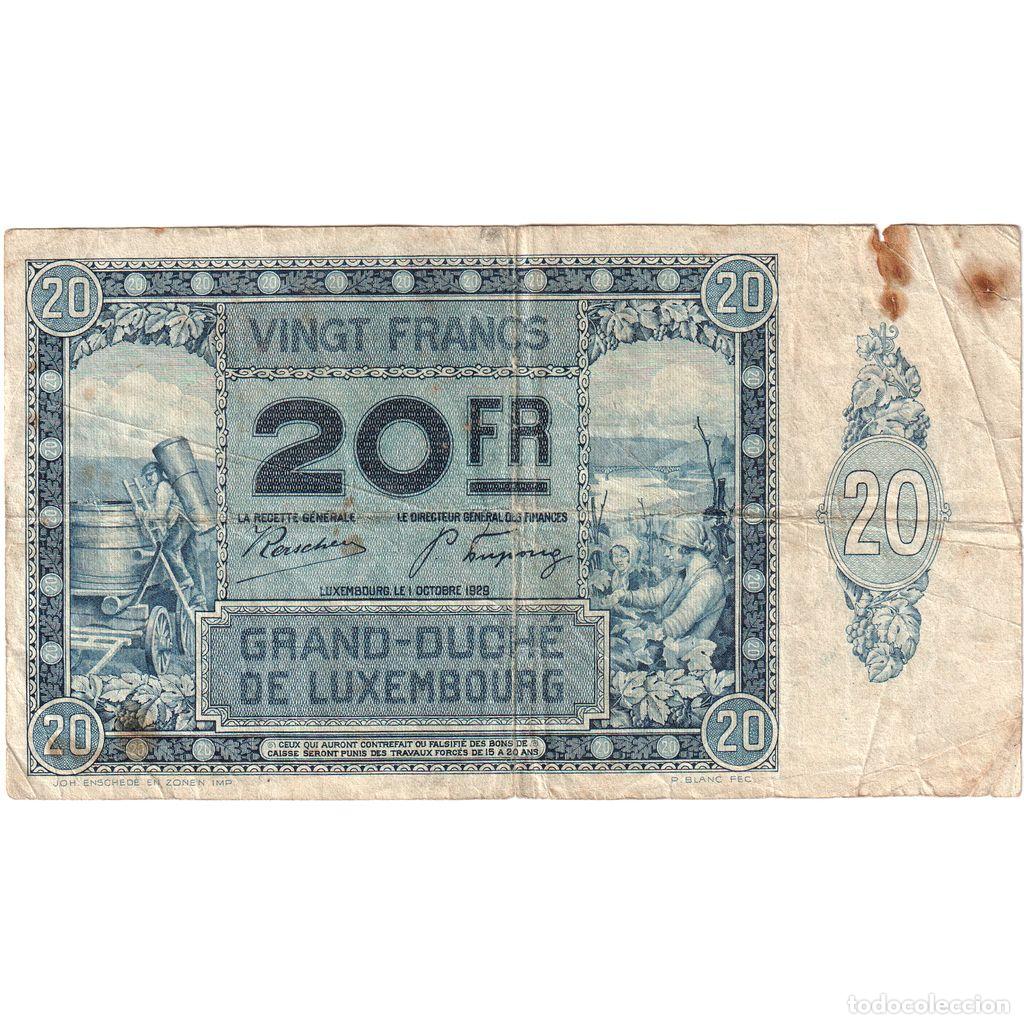 Billetes extranjeros: [#1234580] Luxemburgo, 20 Francs, 1929-10-01, BC