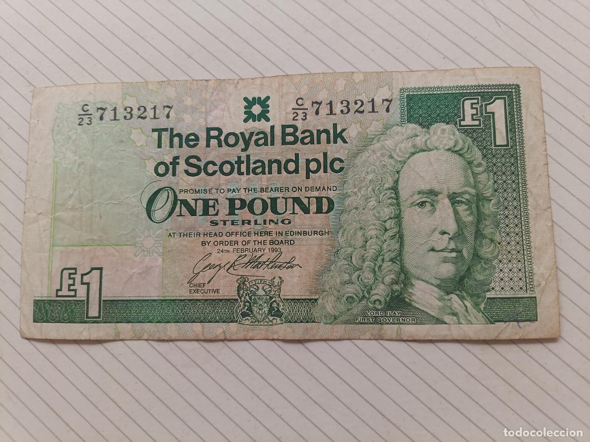 Billetes extranjeros: BILLETE - ONE POUND - THE ROYAL BANK OF SCOTLAND - STERLING - 1993 - UNA LIBRA - ESCOCIA