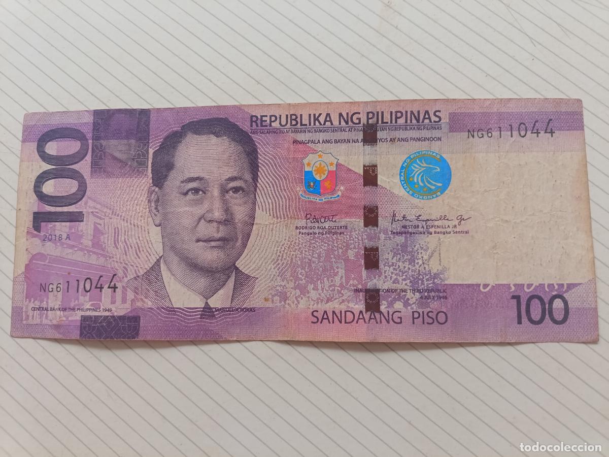 Billetes extranjeros: FILIPINAS 100 PESOS 2018
