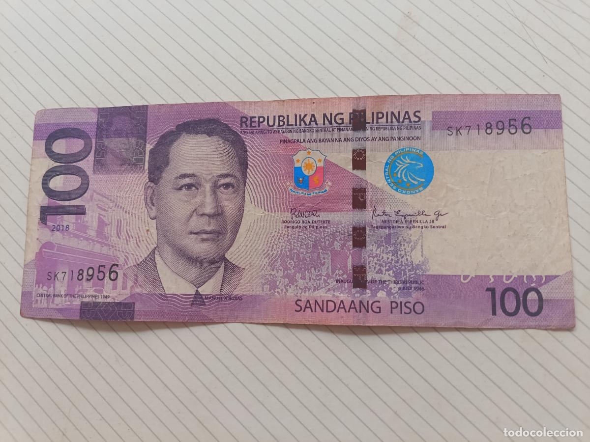 Billetes extranjeros: FILIPINAS 100 PESOS 2018