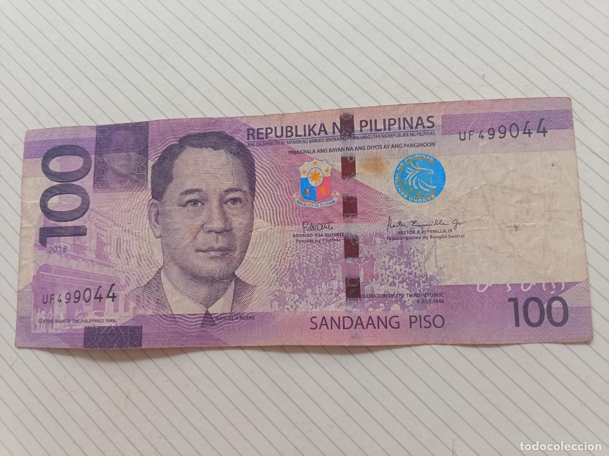 Billetes extranjeros: FILIPINAS 100 PESOS 2018