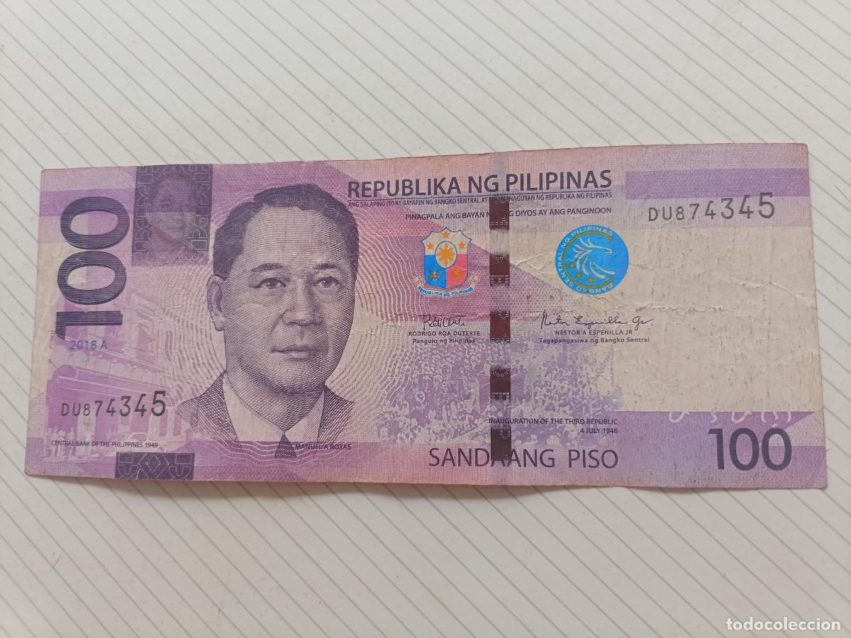 Billetes extranjeros: FILIPINAS 100 PESOS 2018