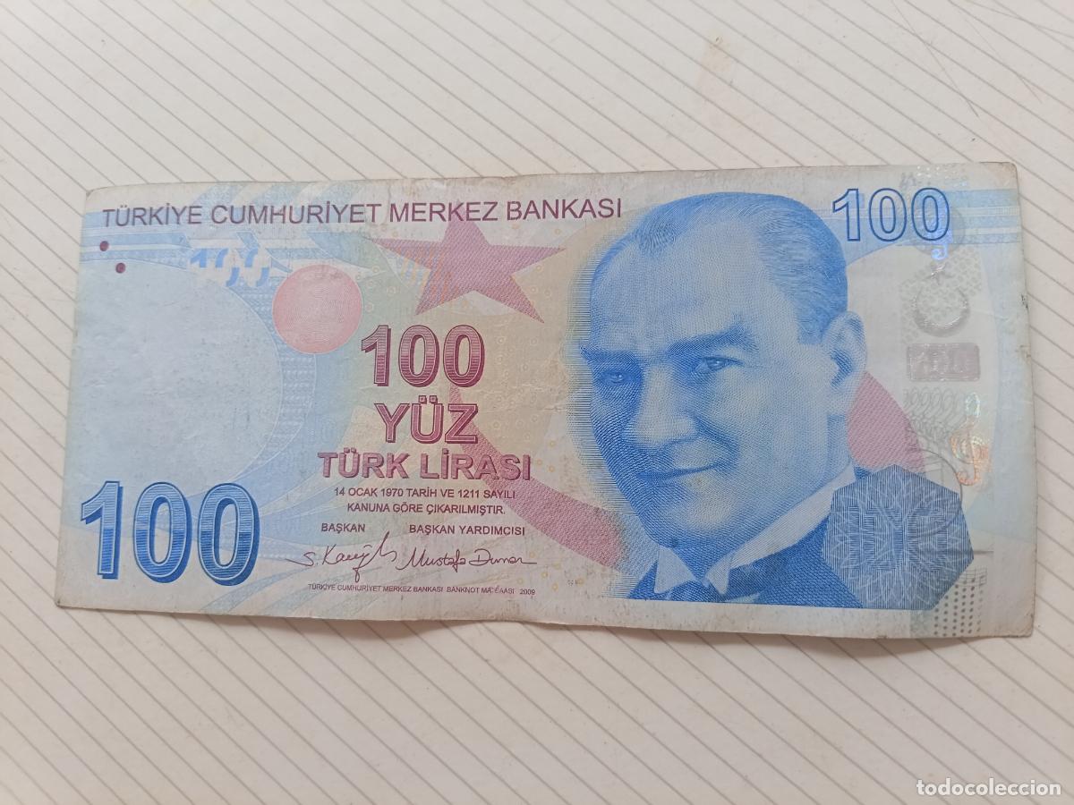 Billetes extranjeros: Turqu&iacute;a 100 Liras 2009