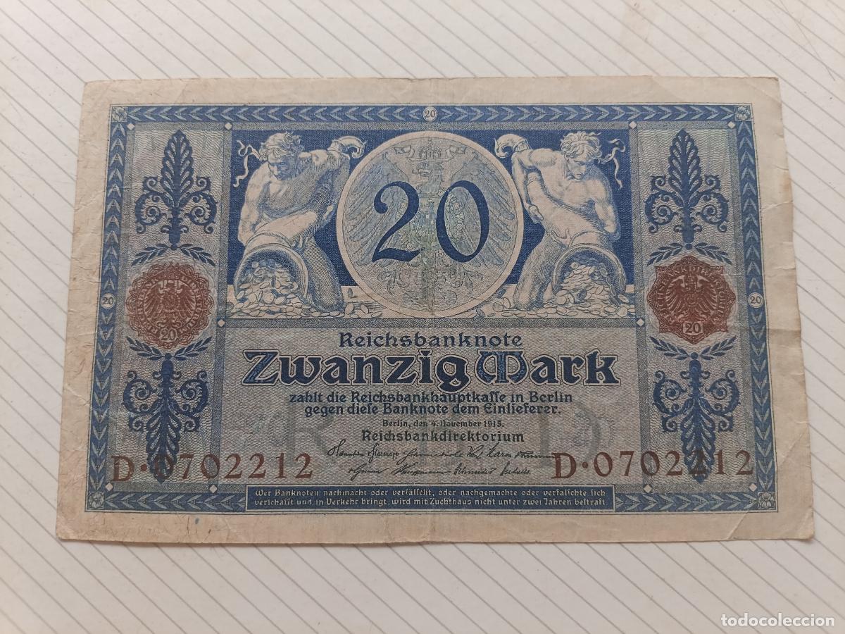Billetes extranjeros: ALEMANIA (Imperio) - 20 MARCOS 1915