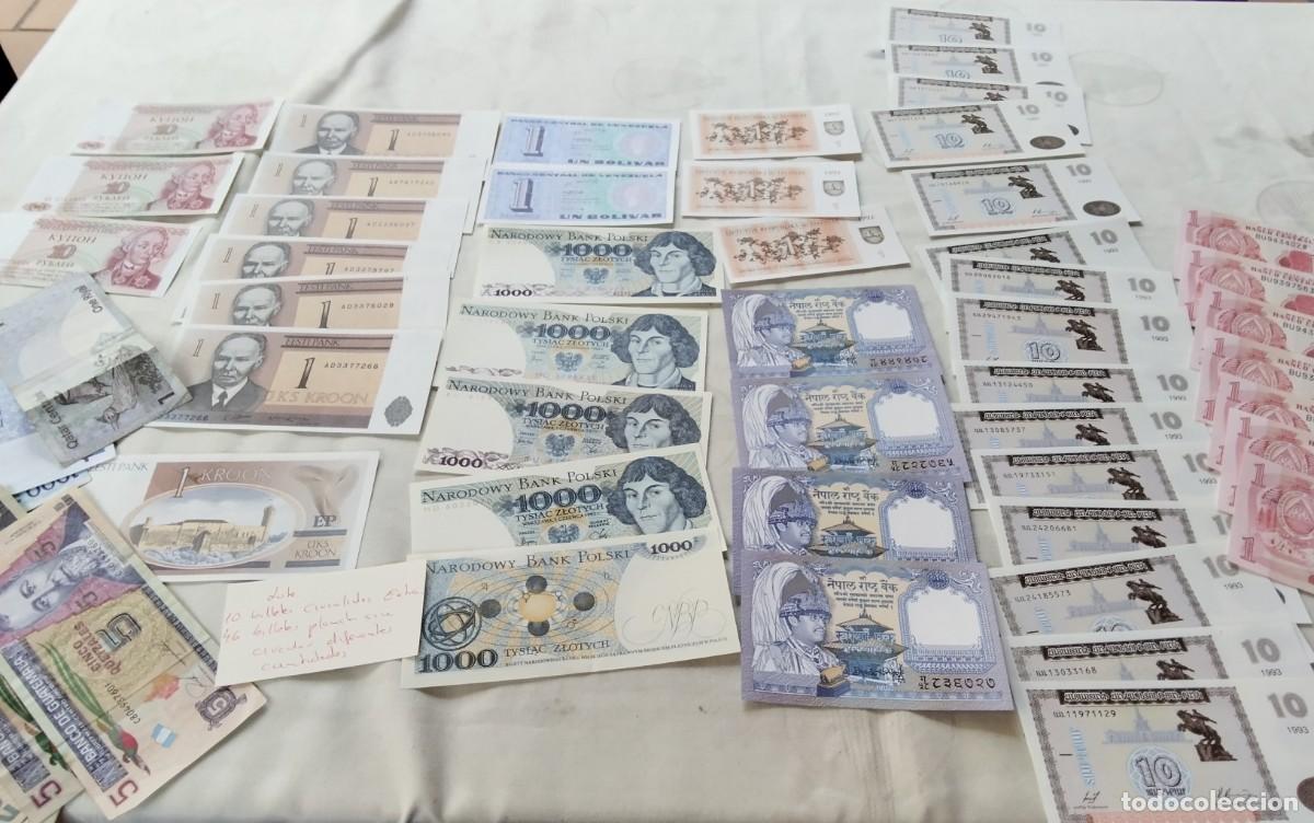 Billetes extranjeros: LOTE DE 56 BILLETES , 46 NUEVOS SIN CIRCULAR ,PLANCHA Y 10 CIRCULADOS , VER FOTOS Y DESCRIPCION