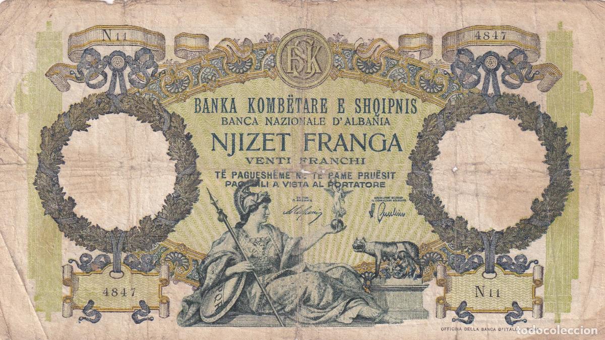 Billetes extranjeros: CRBX0968 BILLETE ALBANIA 20 FRANGA USADO
