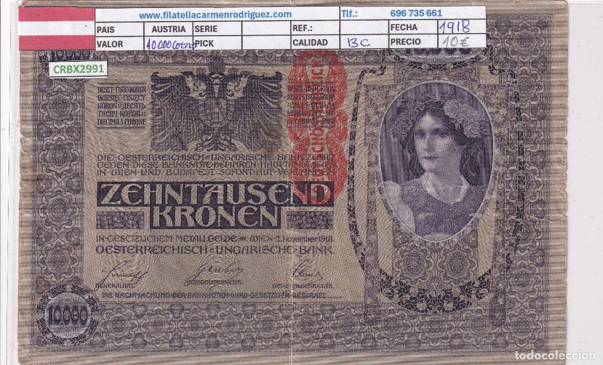 Billetes extranjeros: CRBX2991 BILLETE AUSTRIA 10000 CORONAS 1918 BC