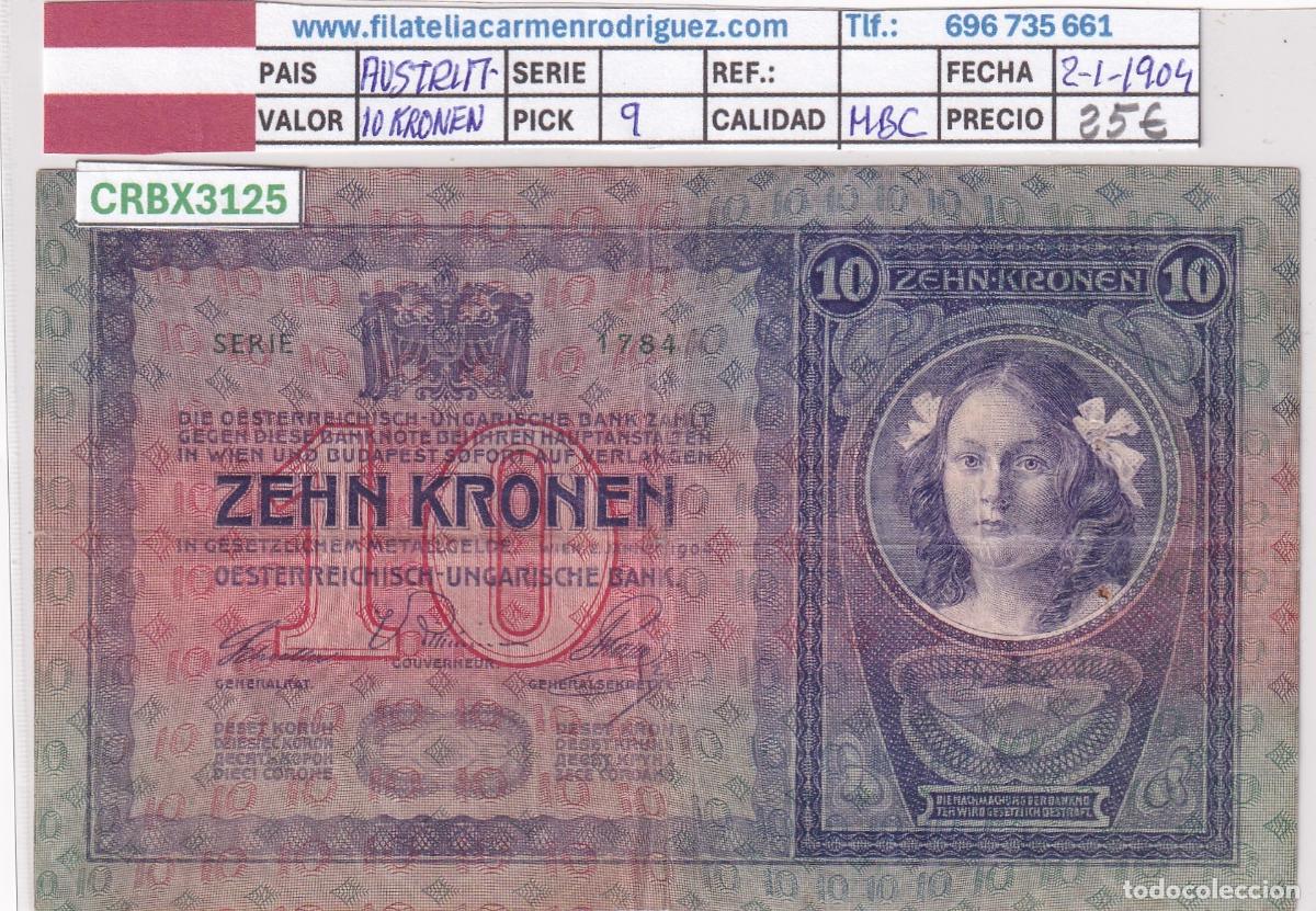 Billetes extranjeros: CRBX3125 BILLETE AUSTRIA 10 KRONEN 1904 P-9 MBC