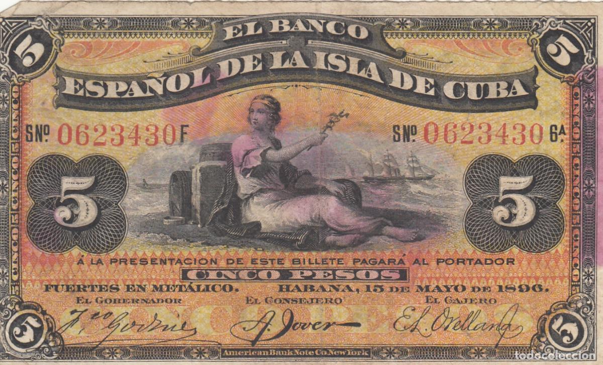 Billetes extranjeros: CRBX0198 BILLETE CARIBE 5 PESOS 1896 EBC