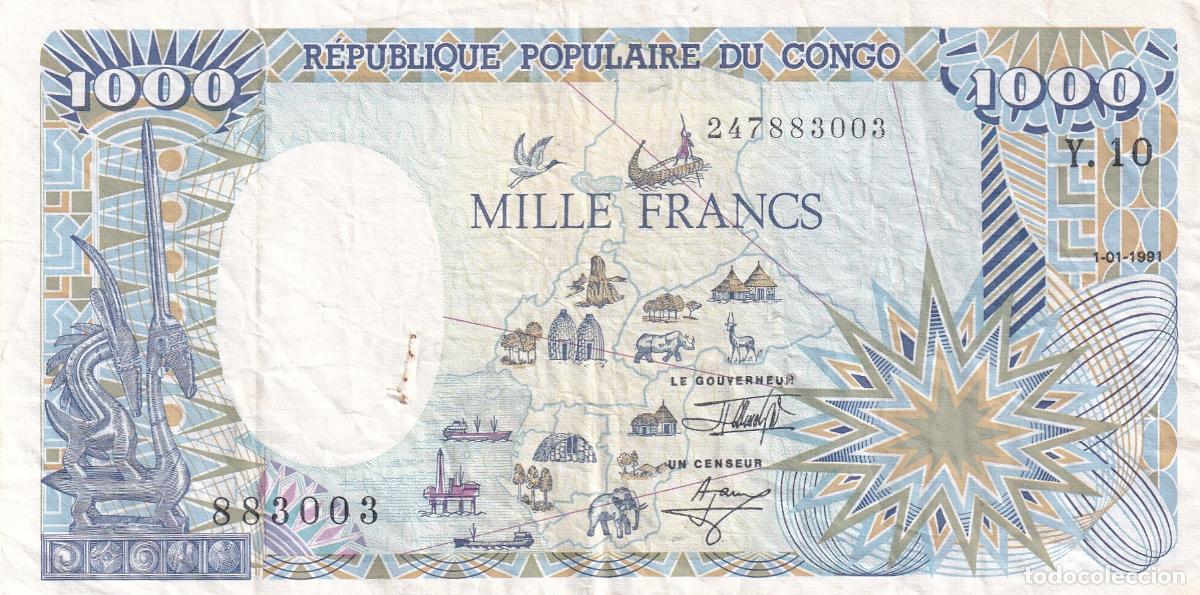 Billetes extranjeros: CRBX1610 BILLETE REP. CONGO 1000 FRANCOS BC