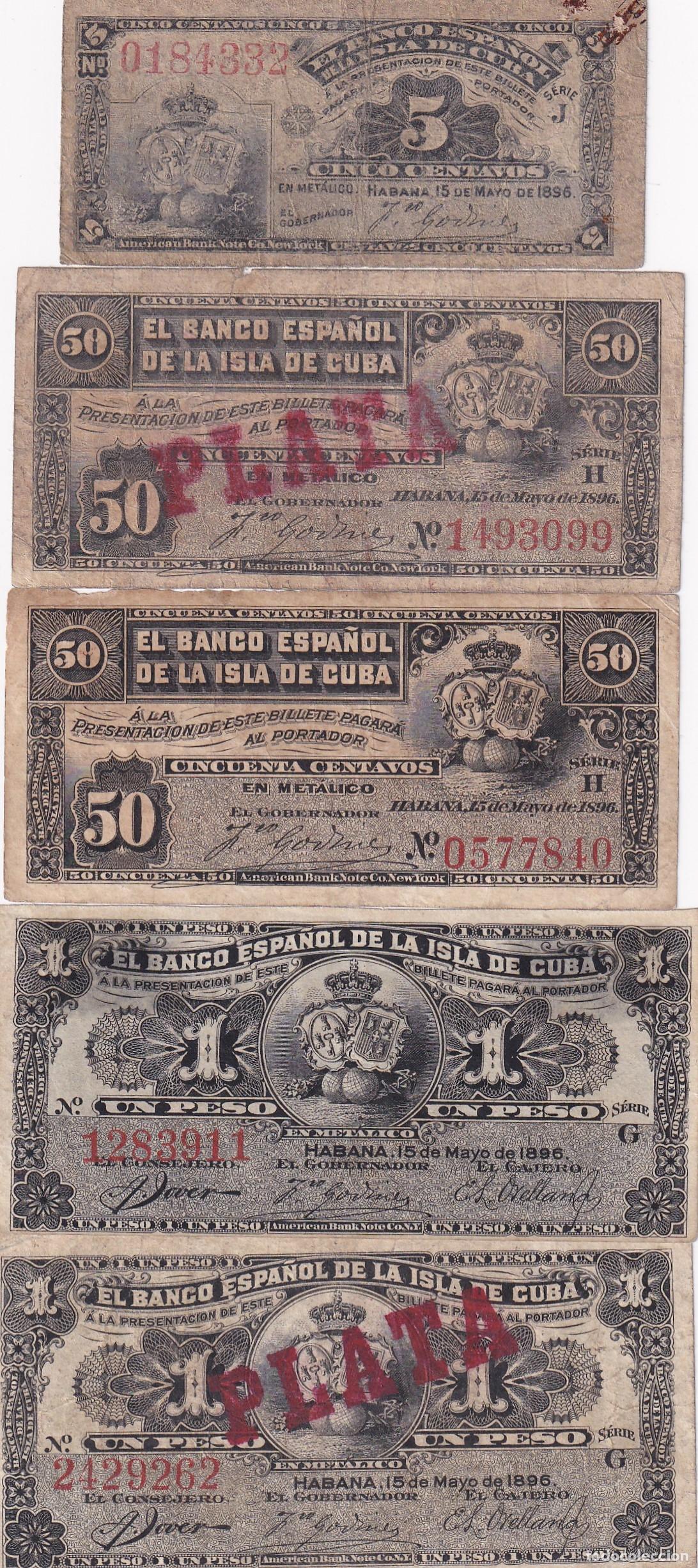 Billetes extranjeros: CRBX0808 LOTE 4 BILLETES ESPA&Ntilde;A ISLA DE CUBA VER FOTOS