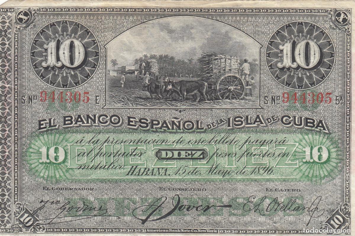 Billetes extranjeros: CRBX0203 BILLETE CUBA 10 PESOS 1896 MBC