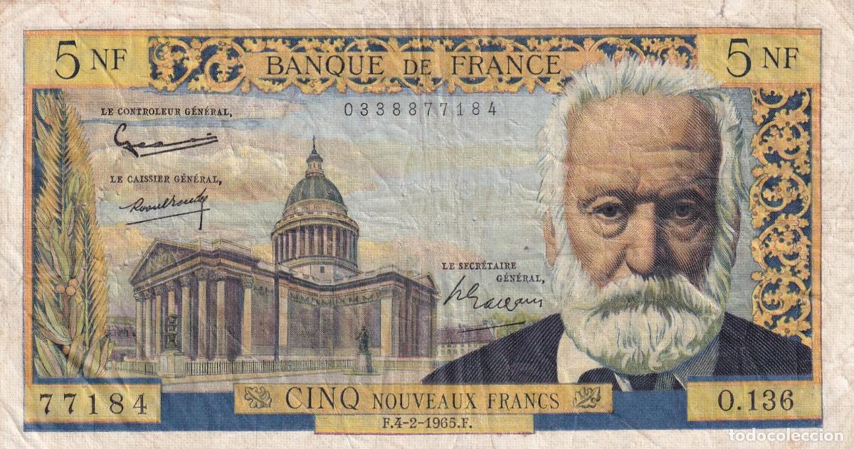 Billetes extranjeros: CRBX2901 BILLETE FRANCIA 5 FRANCOS 1965 MBC