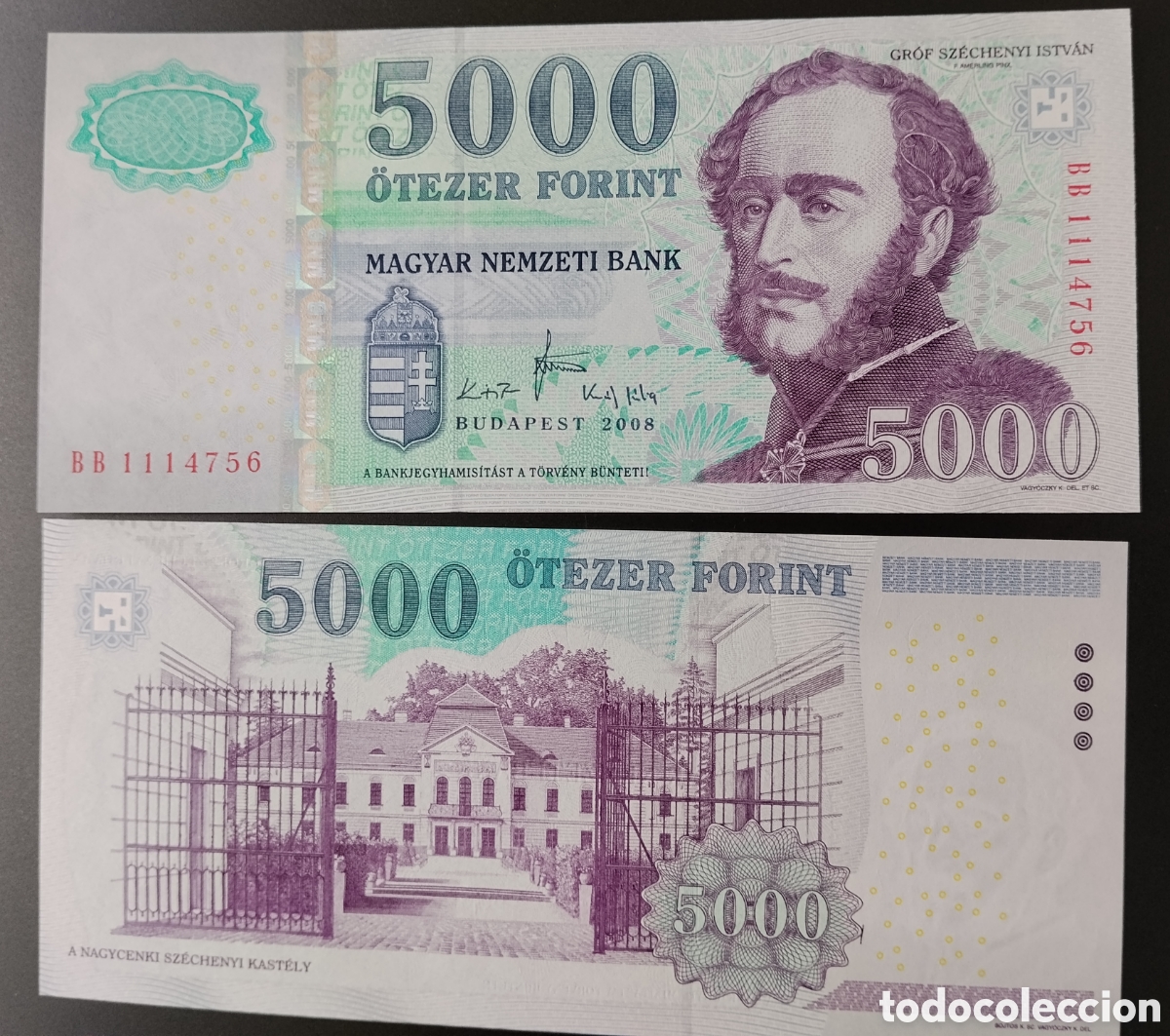 Billetes extranjeros: HUNGR&Iacute;A : 2008. 5000 forint SC.UNC.PK# 199a