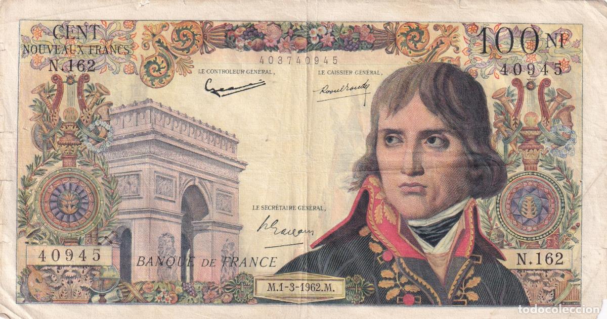 Billetes extranjeros: CRBX2903 BILLETE FRANCIA 100 FRANCOS 1962 MBC PUNTOS DE AGUJA